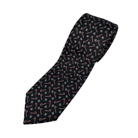 Together Other - Celebrate Together Black Candy Cane Tie‎ L 54.75" W 3"